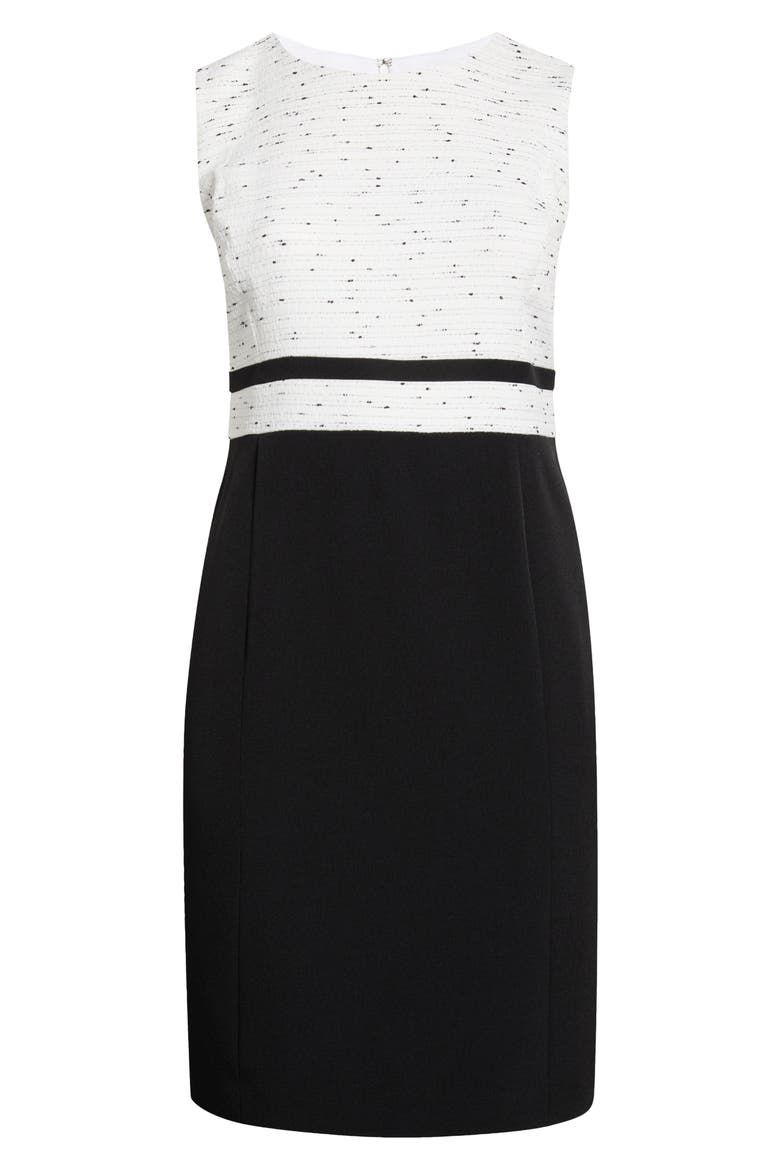 Two Tone Sleeveless Sheath Dress, Alternate, color, LILY WHITE/ BLACK