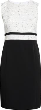 KASPER Two Tone Sleeveless Sheath Dress