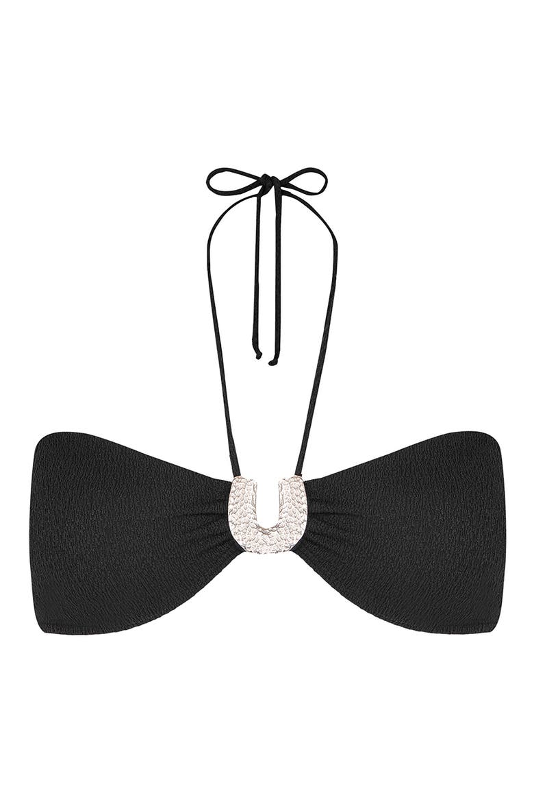 Firenze Sami Bandeau Bikini Top, Alternate, color, BLACK