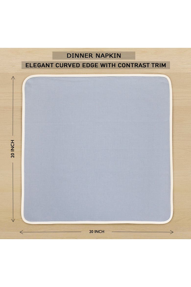 Linen Dinner Napkins Set of 4, 20 x 20" - Kensington, Alternate, color, Dusty Blue