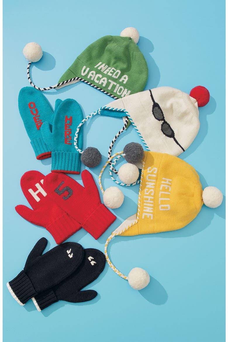 'hi 5' mittens, Alternate, color, RED/GREY/CREAM