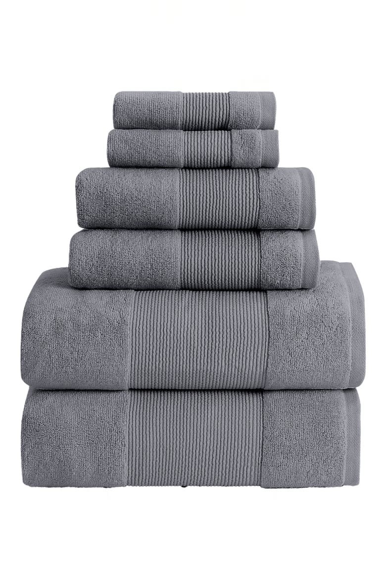 Air Cloud 6-Piece Towel Set, Main, color, CHARCOAL