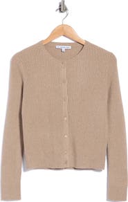THE CASHMERE PROJECT Ribbed Metallic Cashmere Cardigan