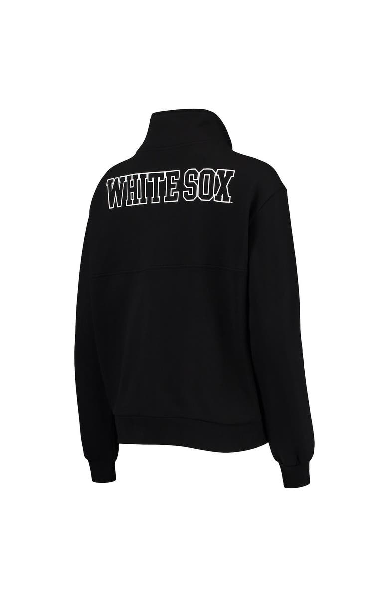 THE WILD COLLECTIVE Women's The Wild Collective Black Chicago White Sox Two-Hit Quarter-Zip Pullover Top, Alternate, color, Black