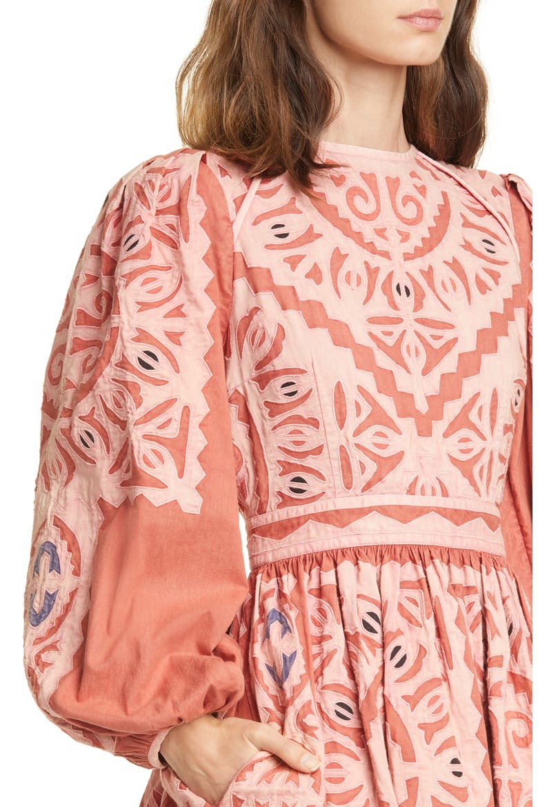 Omaira Long Sleeve Minidress, Alternate, color, SUNBLEACHED ROSE