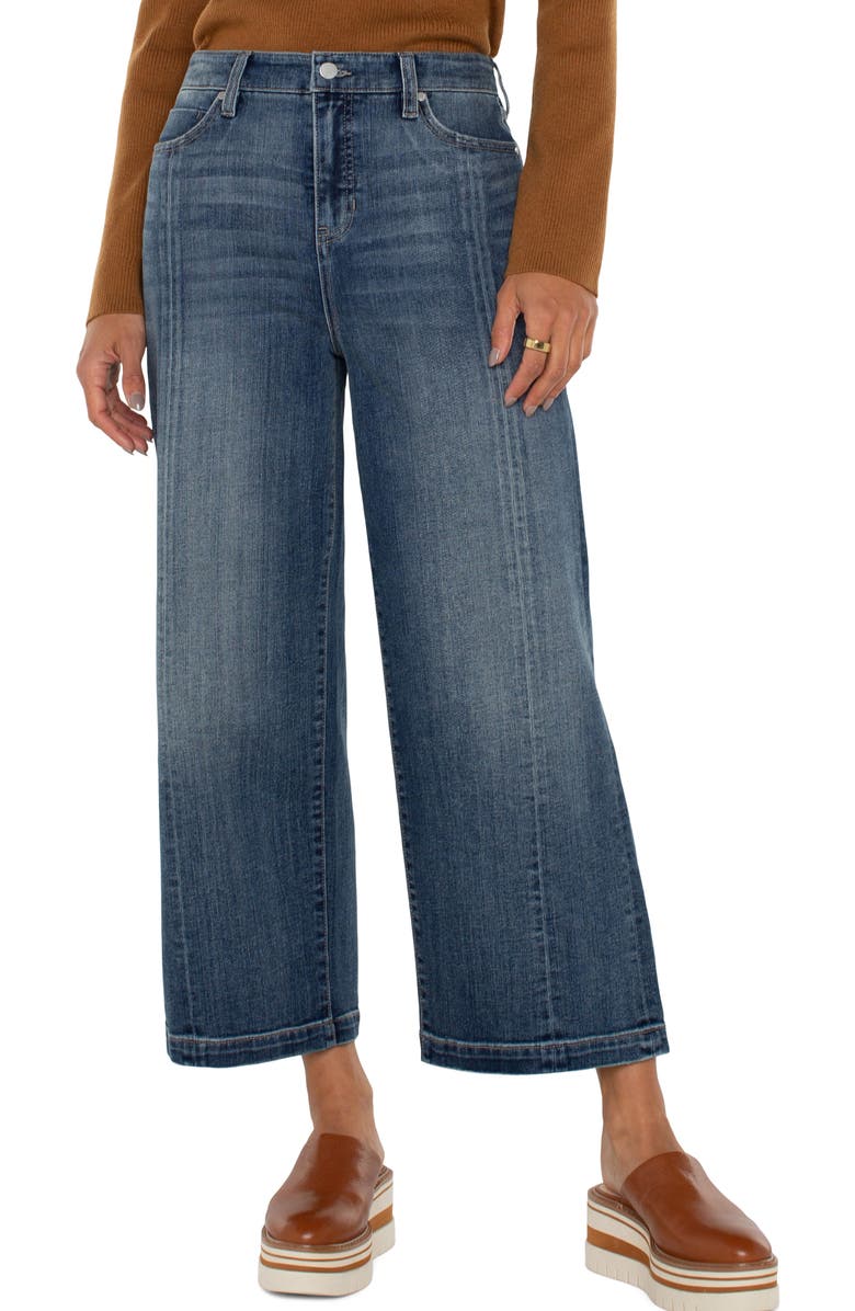 Liverpool Stride Seamed High Waist Crop Wide Leg Jeans, Main, color, 