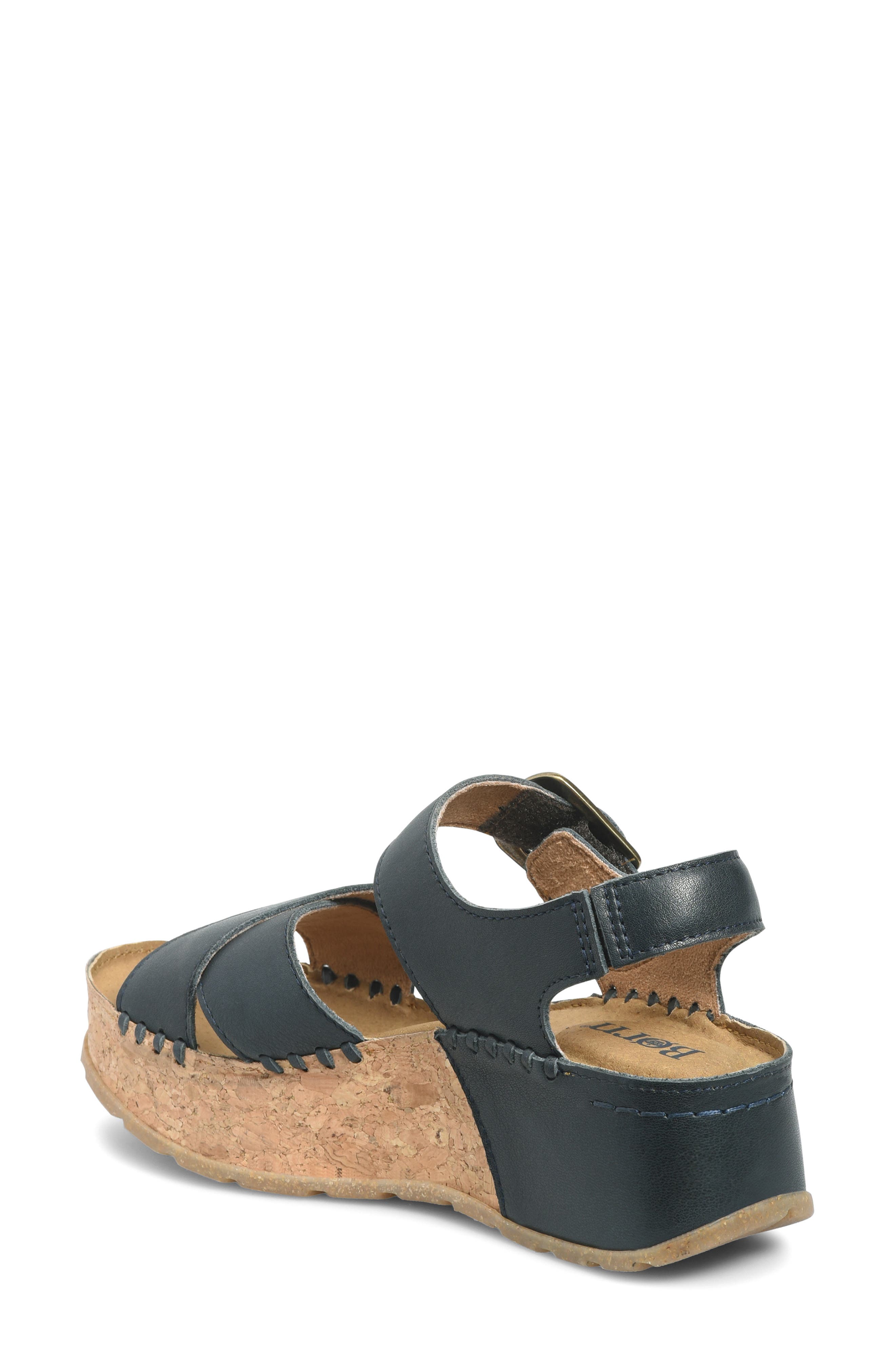 Børn Kaiya Platform Sandal, Alternate, color, Navy Leather