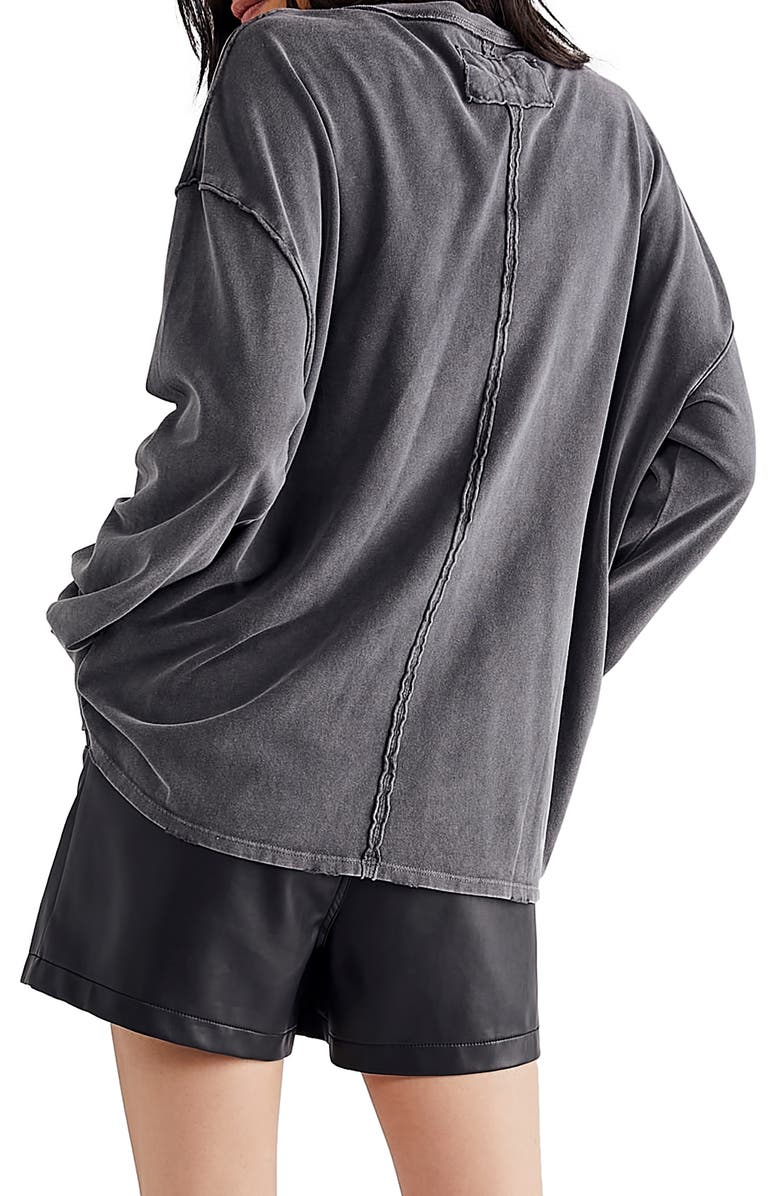 Free People Fade Into You Knit Top, Alternate, color, Washed Black