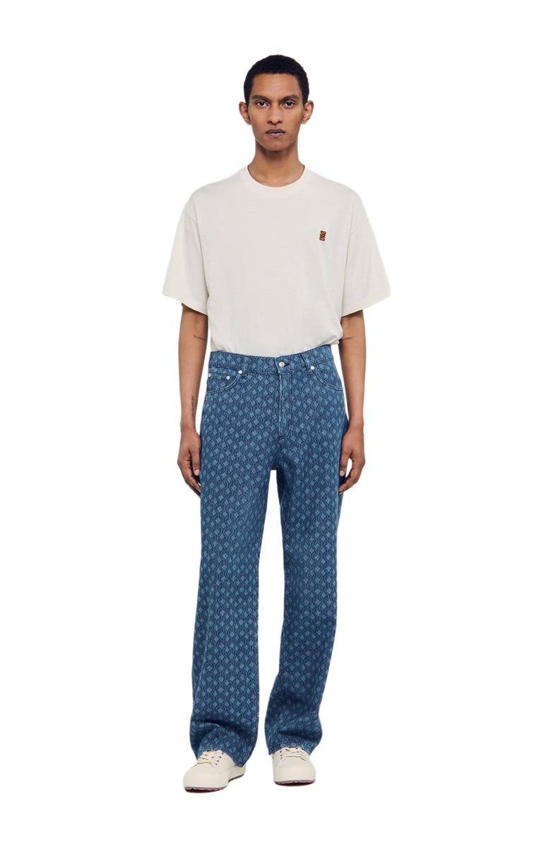 SANDRO Rope pattern baggy jeans, Main, color, Raw-Denim