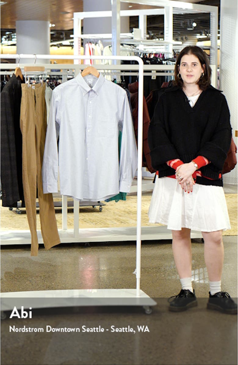 Regular Fit Stripe Cotton Oxford Dress Shirt, sales video thumbnail