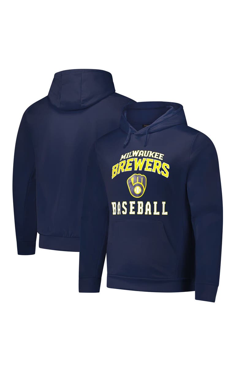 DUNBROOKE Men's Dunbrooke Navy Milwaukee Brewers Champion Pullover Hoodie, Main, color, Navy