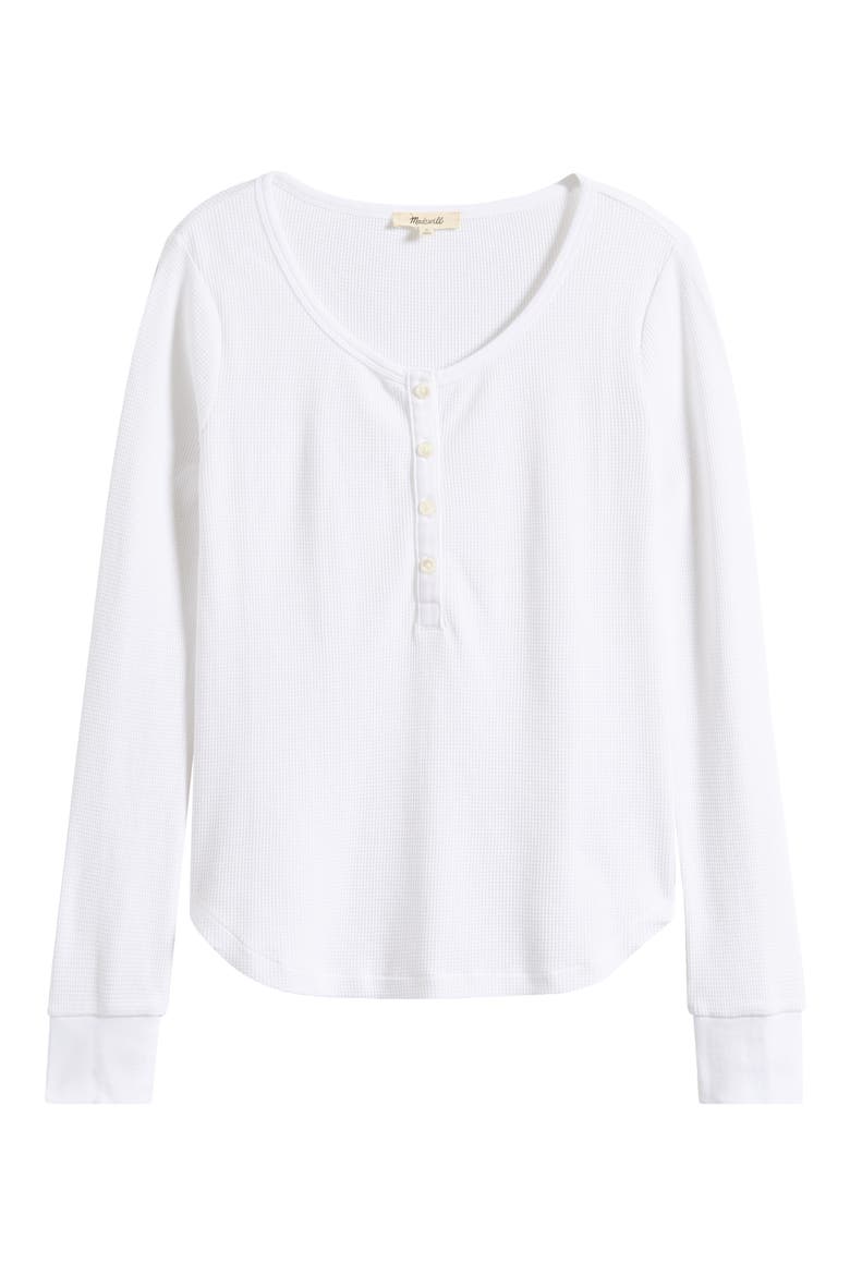 Waffle Knit Scoop Neck Henley Top, Alternate, color, EYELET WHITE