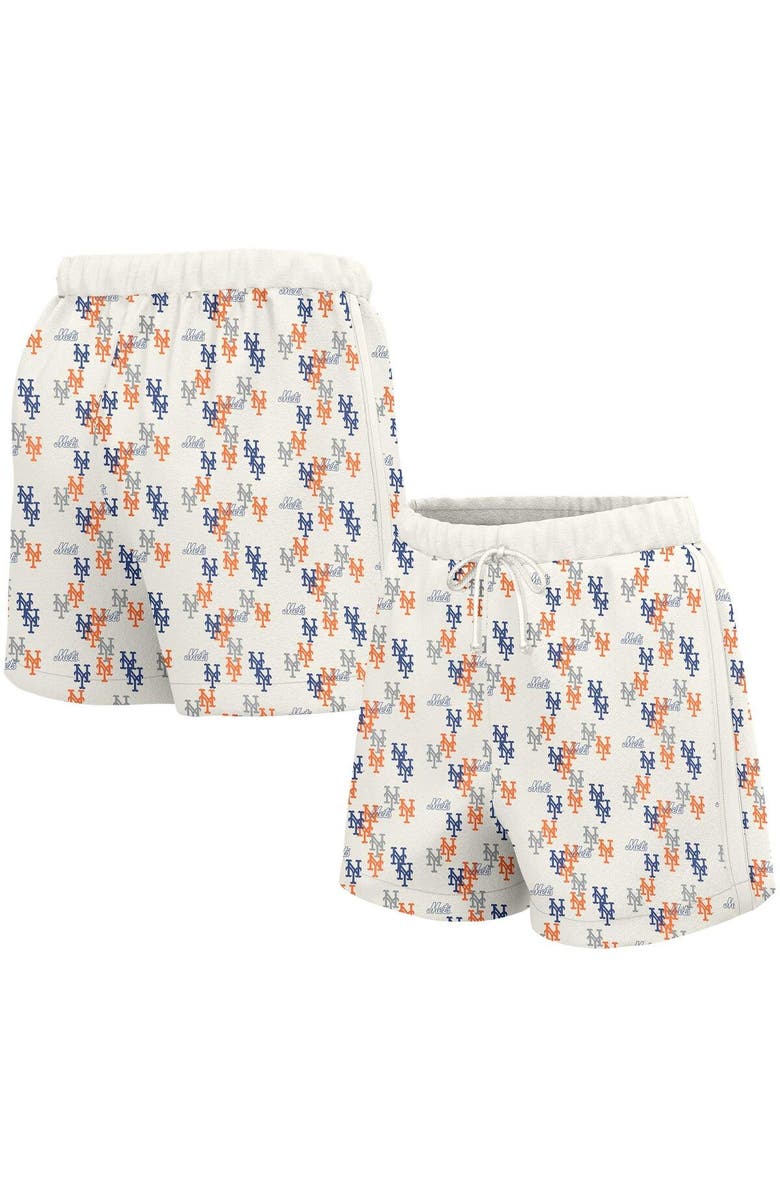 LUSSO Women's Lusso White New York Mets Marge Shorts, Main, color, White