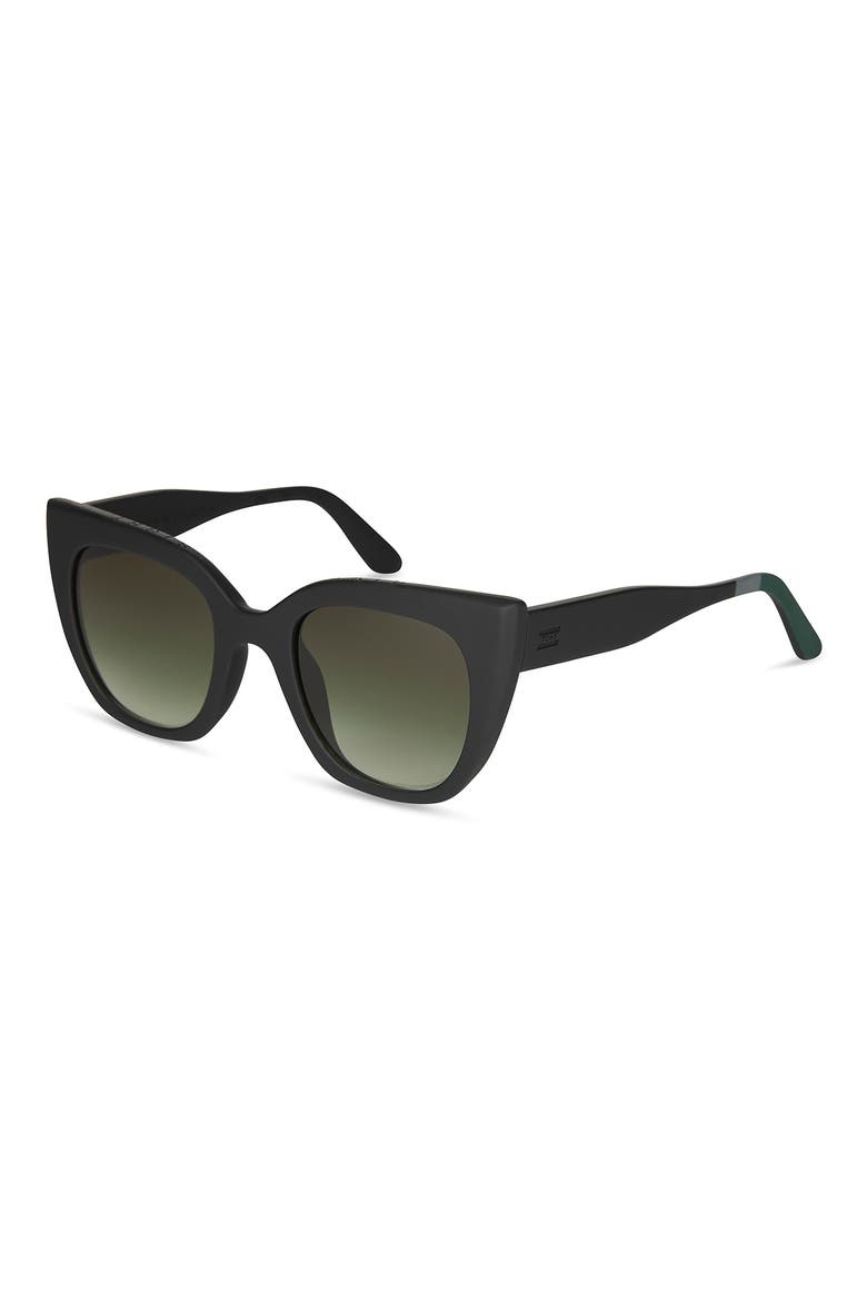 Sydney 50mm Gradient Small Cat Eye Sunglasses, Alternate, color, MATTE BLACK