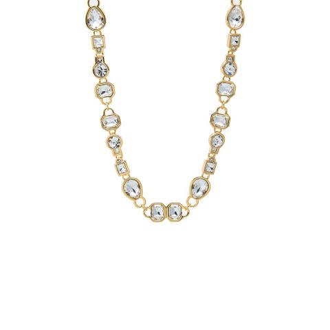 CZ Multi Shape Bezel Tennis Necklace