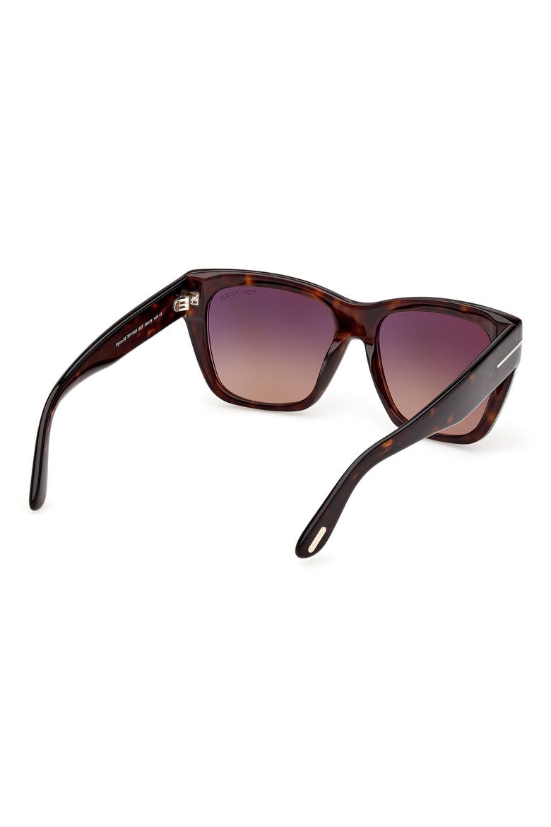 Flynn 55mm Gradient Butterfly Sunglasses, Alternate, color, SHINY CLASSIC DARK HAVANA /T/ LOGO / GRADIENT PLUM TO SAND LENS