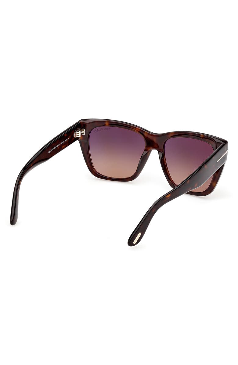 TOM FORD Flynn 55mm Gradient Butterfly Sunglasses, Alternate, color, Dark Havana / Plum Sand