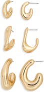 Tasha Set of 3 Twirl Hoop Earrings