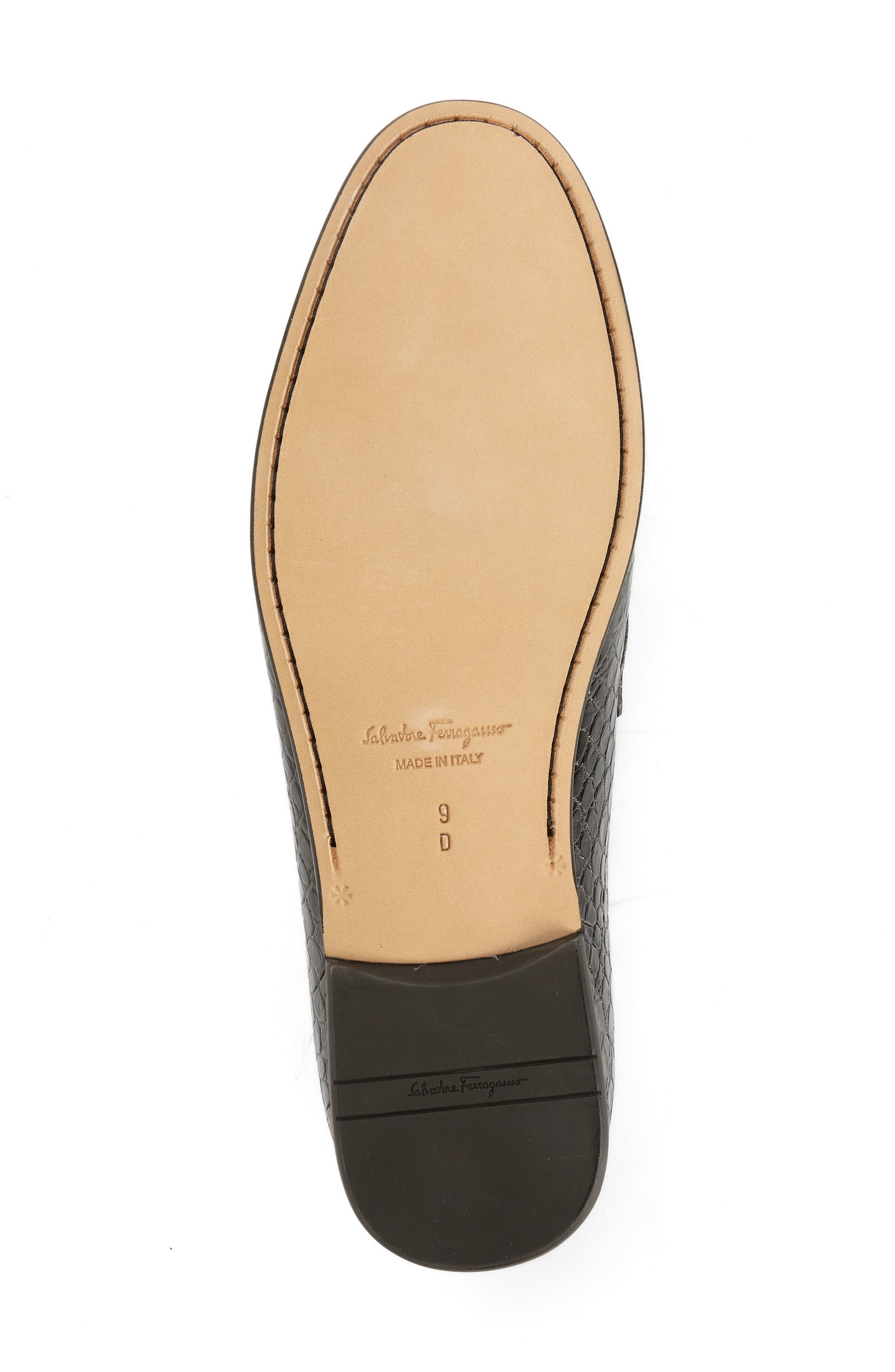 FERRAGAMO Galileo Croc Embossed Loafer, Alternate, color, 