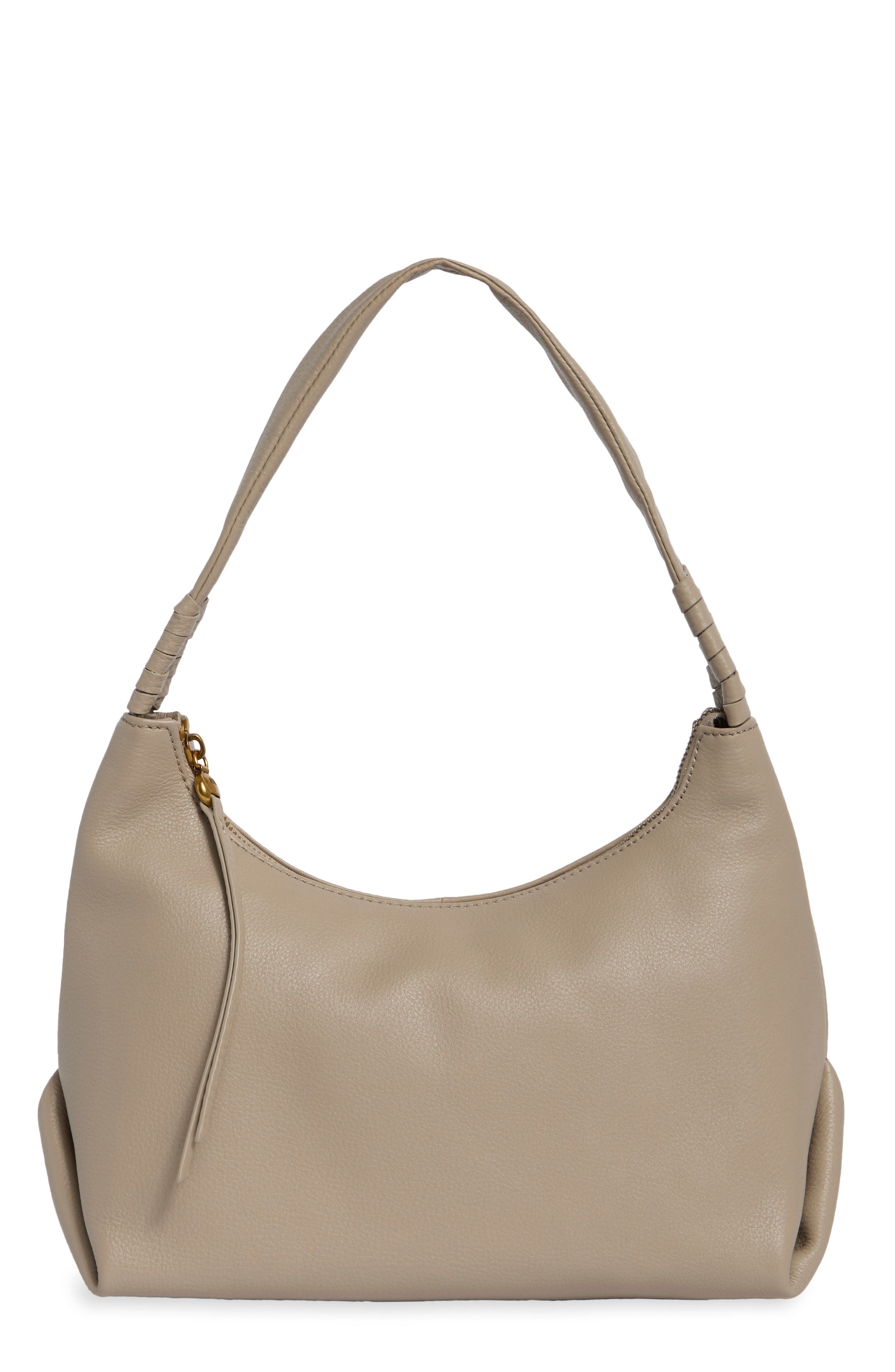Astrid Leather Shoulder Bag, Main, color, TAUPE