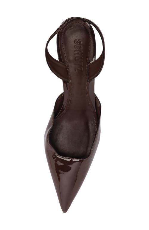 Schutz Paola Mid Slingback Pointed Toe Pump In Brown