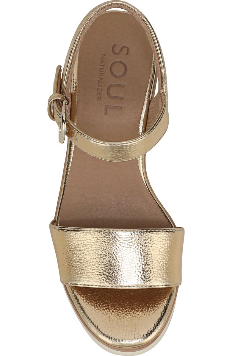 Naturalizer Graciela Wedge Sandal, Alternate, color, Dark Gold Faux Leather