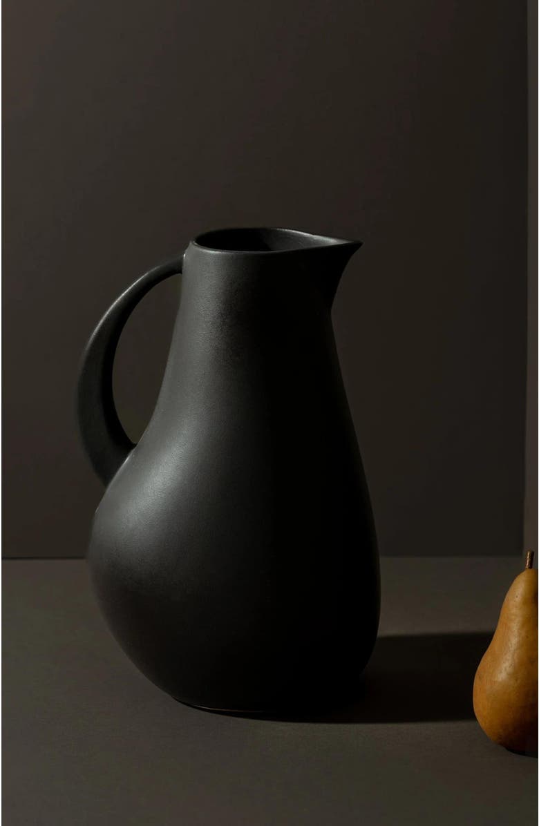 Gharyan Stoneware Pitcher Kuduo, Alternate, color, Black