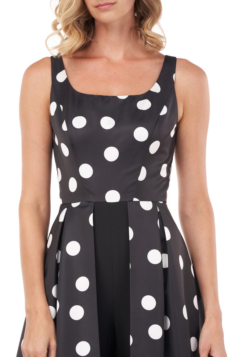 Kimberly Kay Polka Dot Jumpsuit, Alternate, color, BLACK/ WHITE