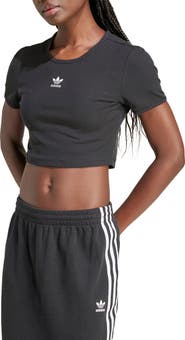 adidas Originals Essentials Trefoil Logo Crop Rib T-Shirt