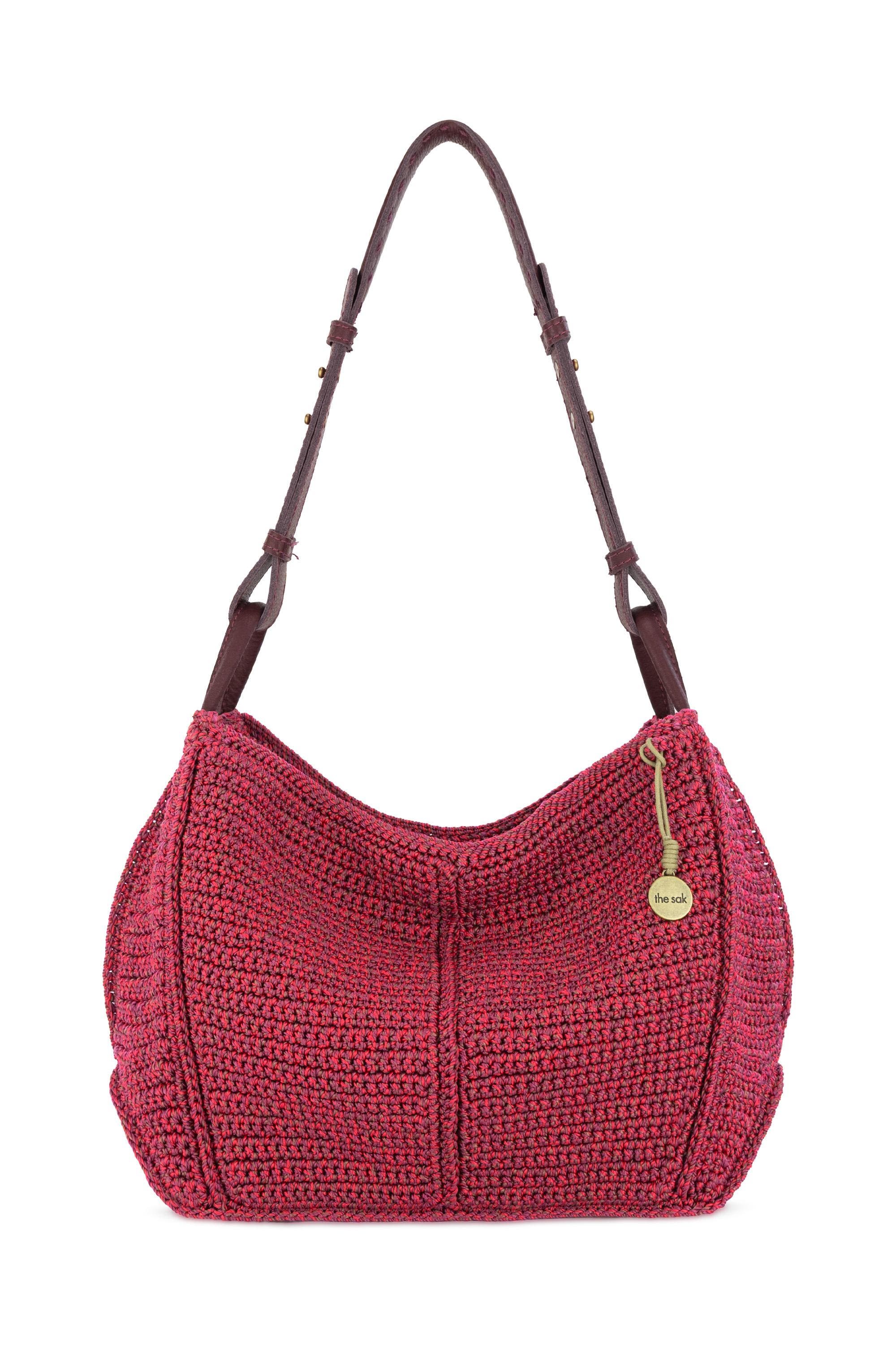 Los Feliz Hobo Leather Bag, Main, color, Black Cherry Static