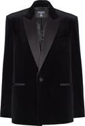 Balmain Velvet and satin 1-button blazer