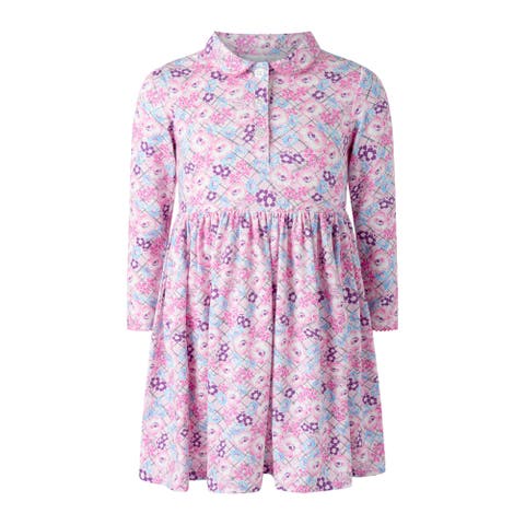 Floral Check Jersey Dress