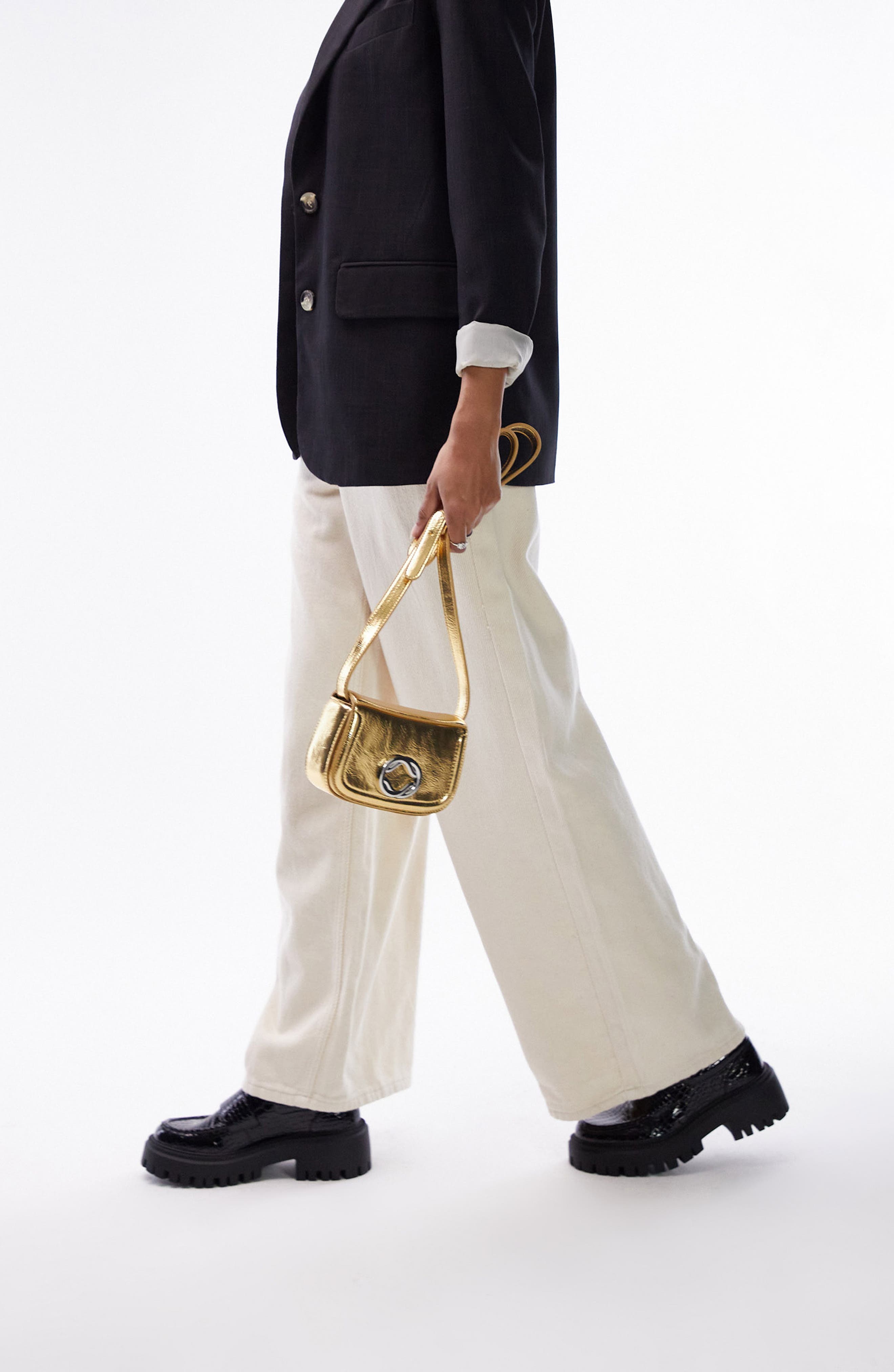 Hardware Crossbody Bag, Alternate, color, GOLD