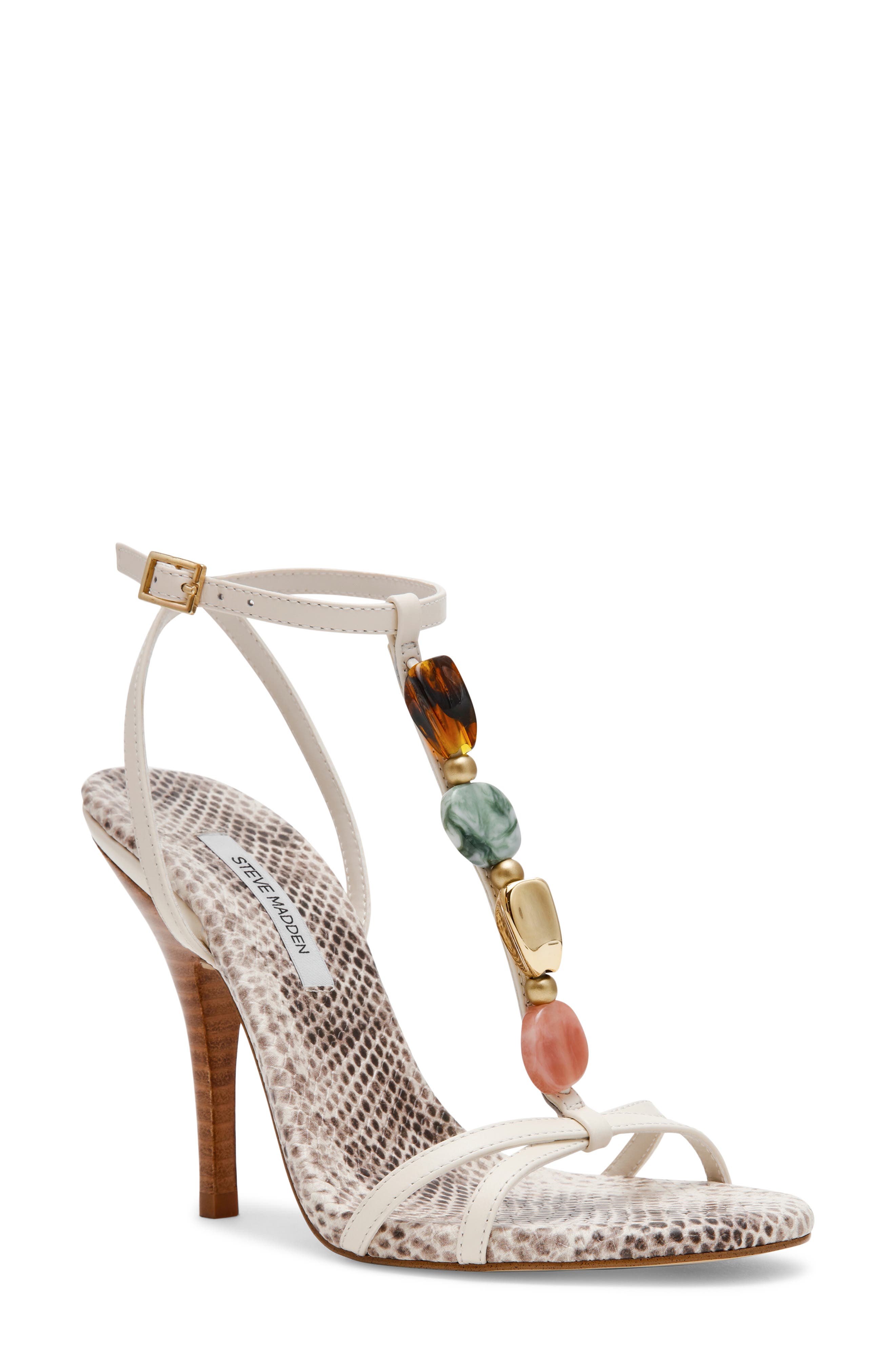 Steve Madden Frenzi Ankle Strap Sandal, Main, color, Natural Snake