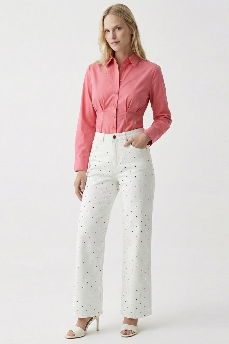 Lilyy High Waisted Wide Leg Denim Jeans, Alternate, color, White