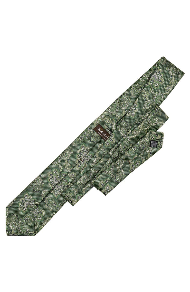 Elizabetta Montello - Extra Long Silk Jacquard Tie for Men, Alternate, color, Green