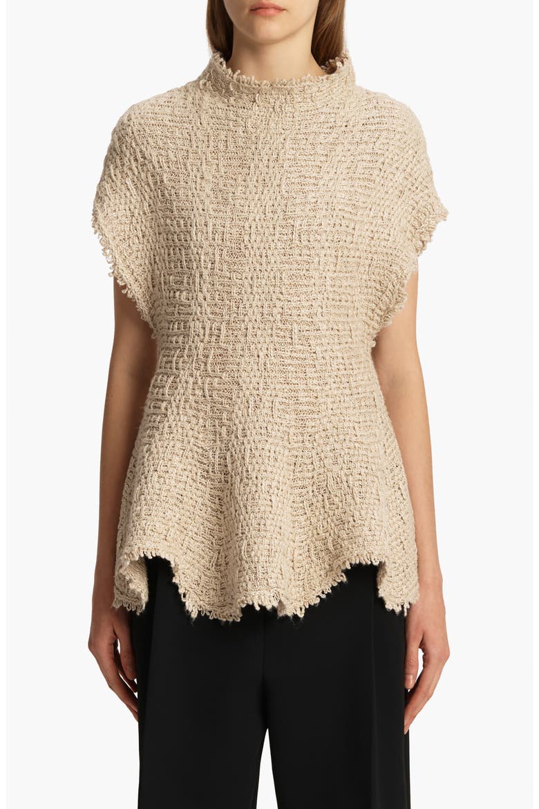 Gilles Funnel Neck Hemp & Silk Sweater, Main, color, FLAX
