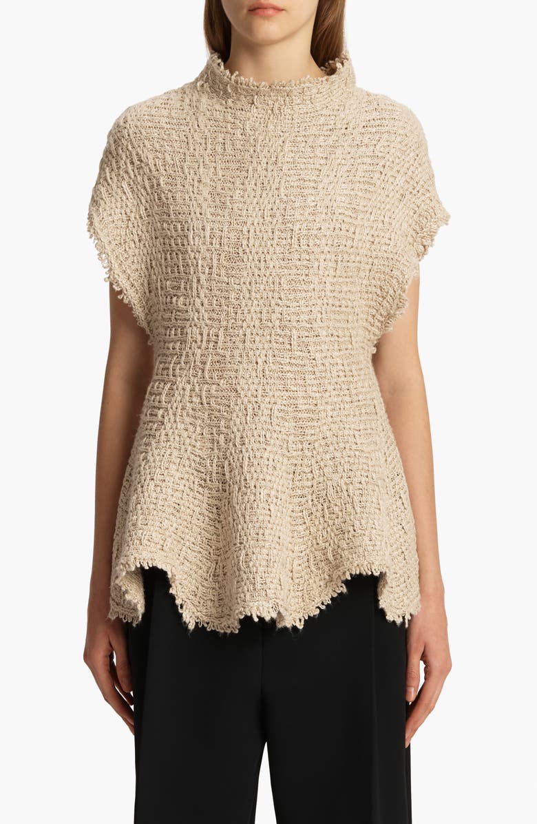 Khaite Gilles Funnel Neck Hemp & Silk Sweater, Main, color, 