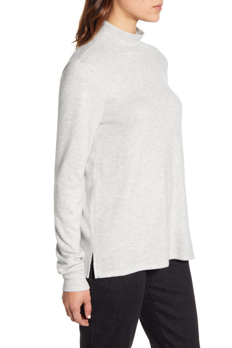 Mock Neck Cloud Jersey Top, Alternate, color, HEATHER GREY