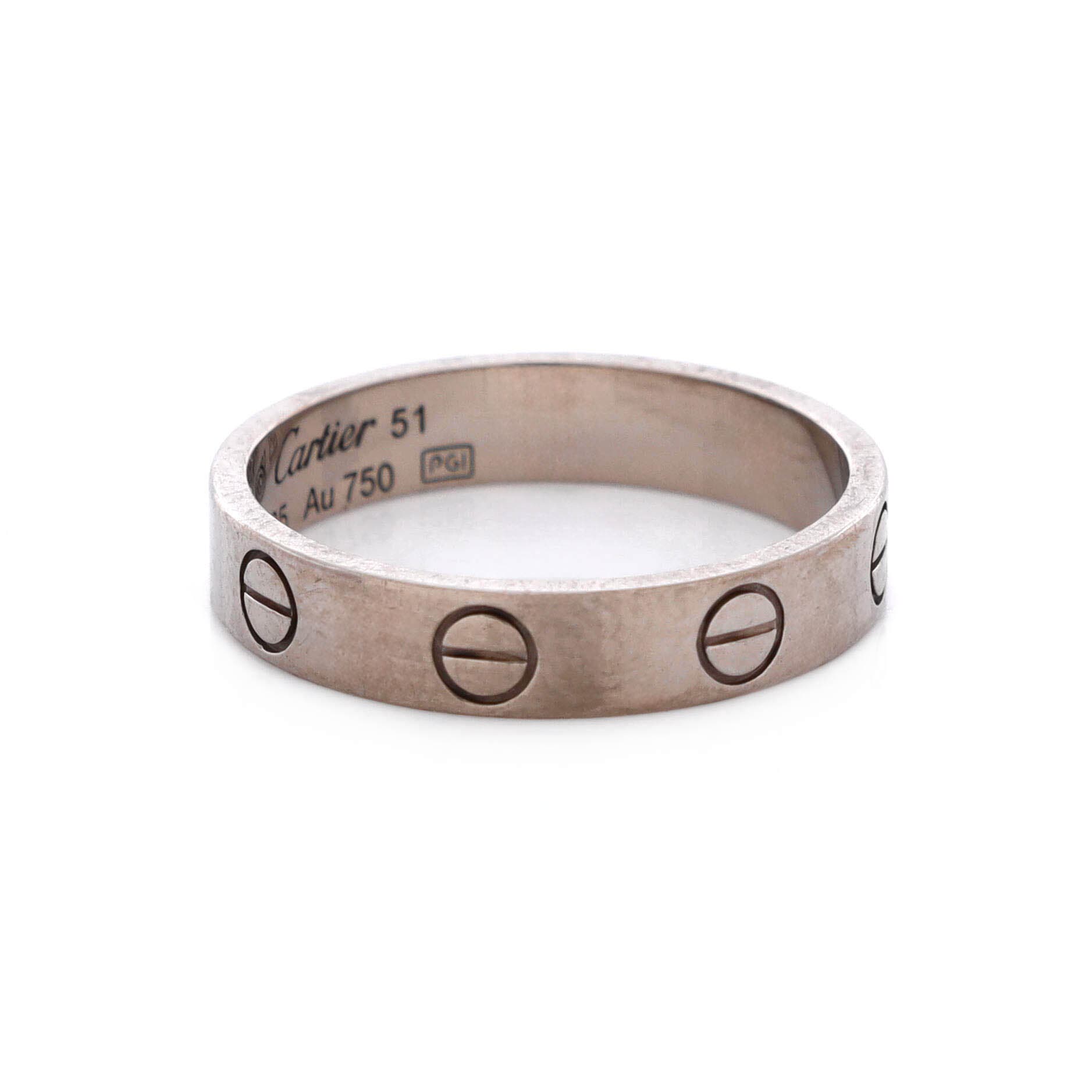 Love Wedding Band Ring 18K White Gold, Alternate, color, Metallic Gold