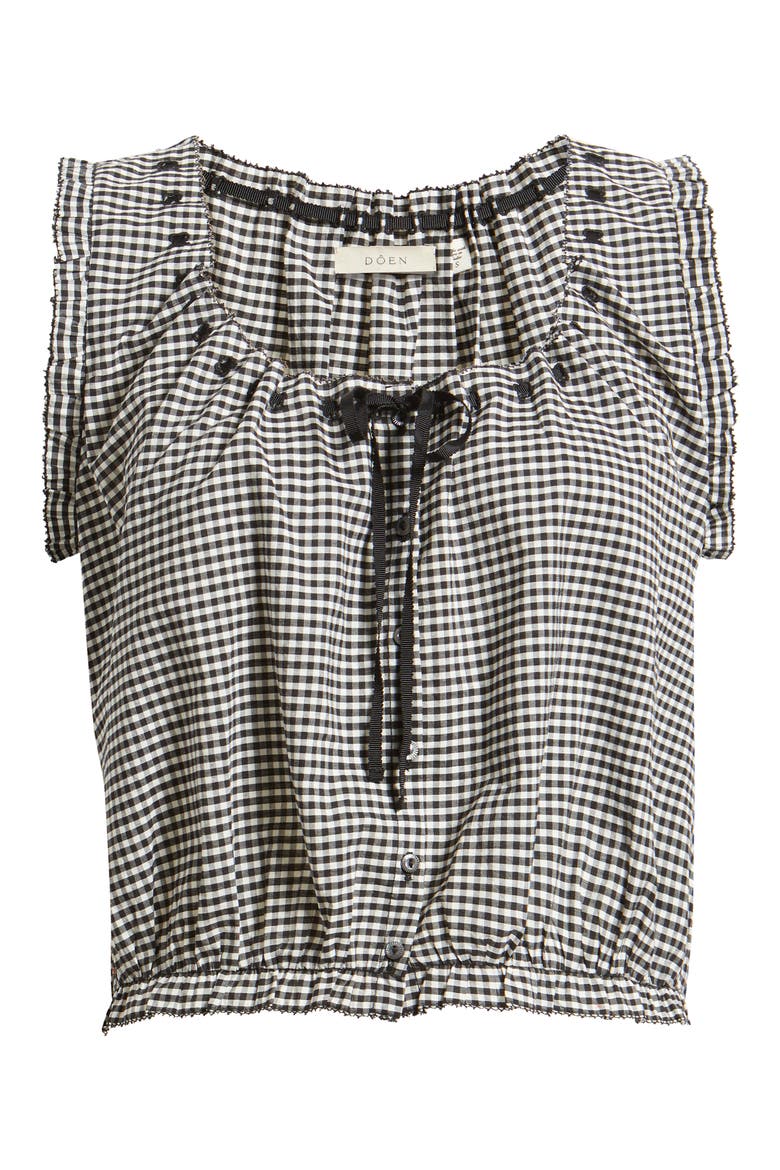Traveler Organic Cotton Gingham Top, Alternate, color, NOIR LA MADDALENA GINGHAM