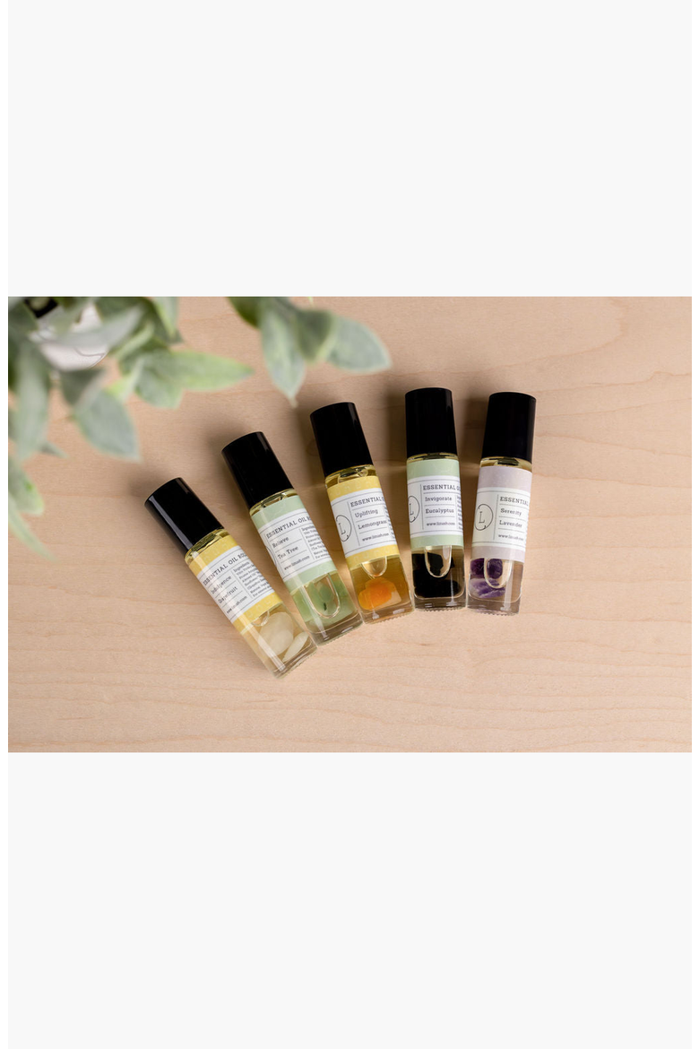 Essential Oils Roll-On with Crystals Set, Alternate, color, White Gift Box
