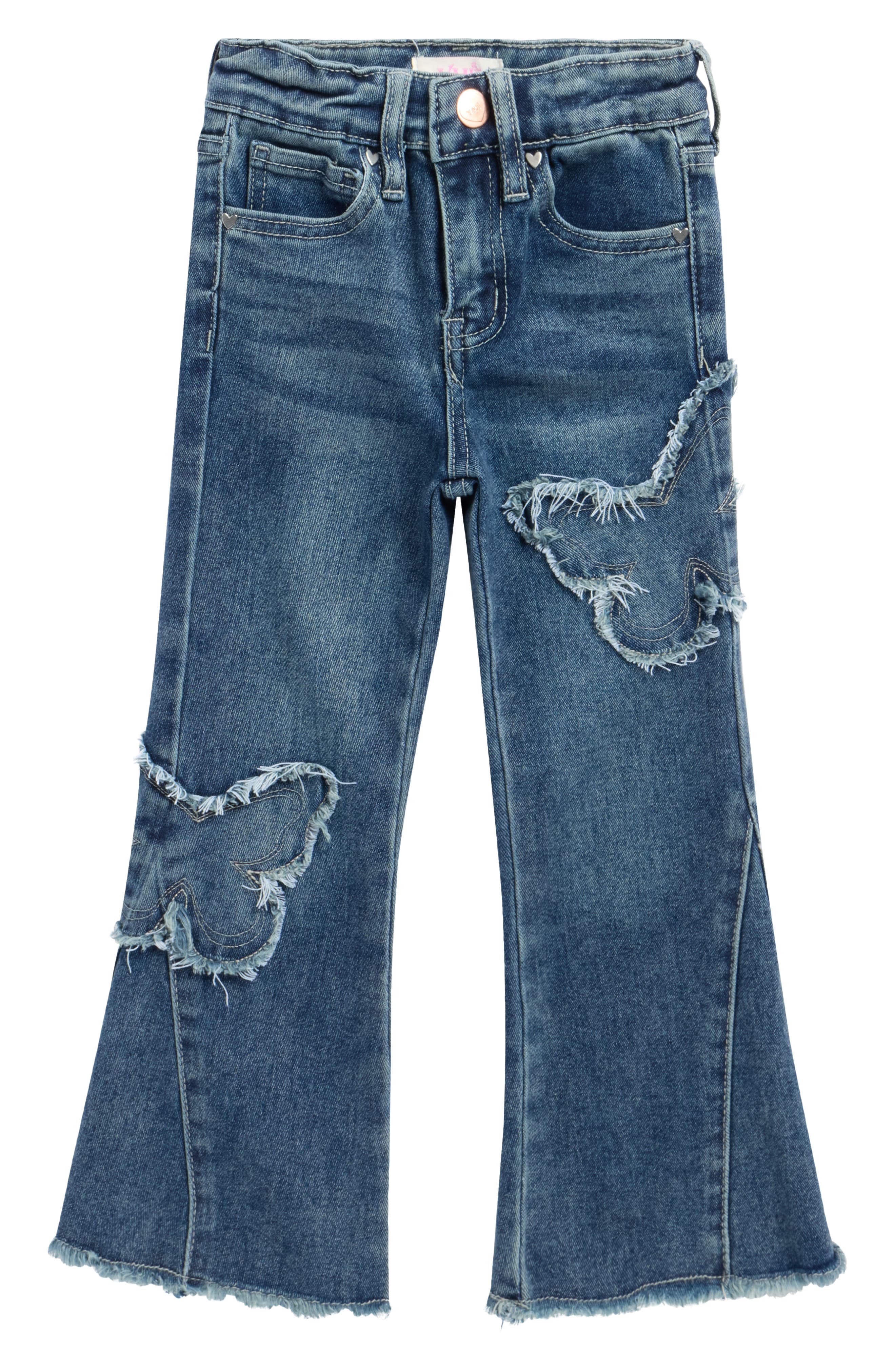 YMI Kids' Gigi Butterfly Patch Flare Jeans