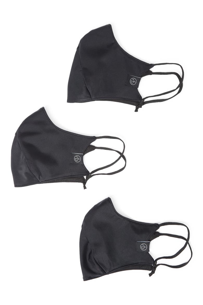 The Stealth 3-Pack Adult Face Masks, Main, color, BLACK