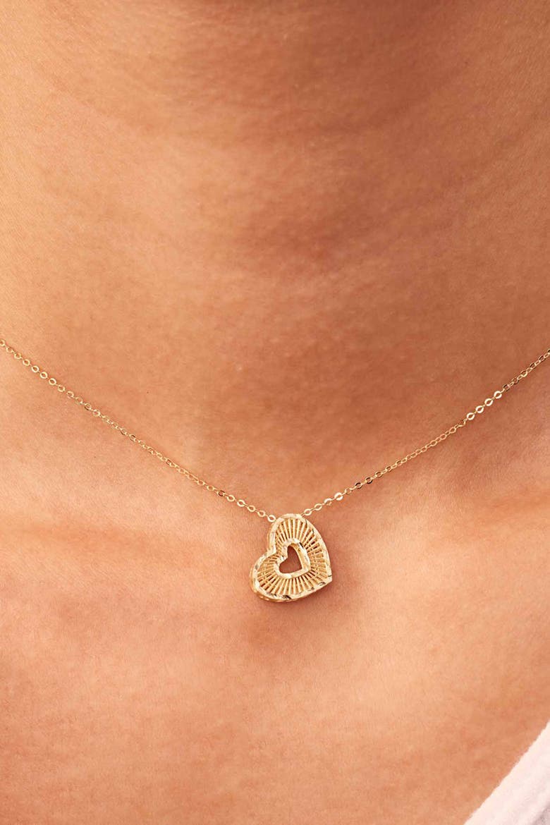14K Yellow Gold Icon Heart Pendant Necklace, Alternate, color, Yellow Gold