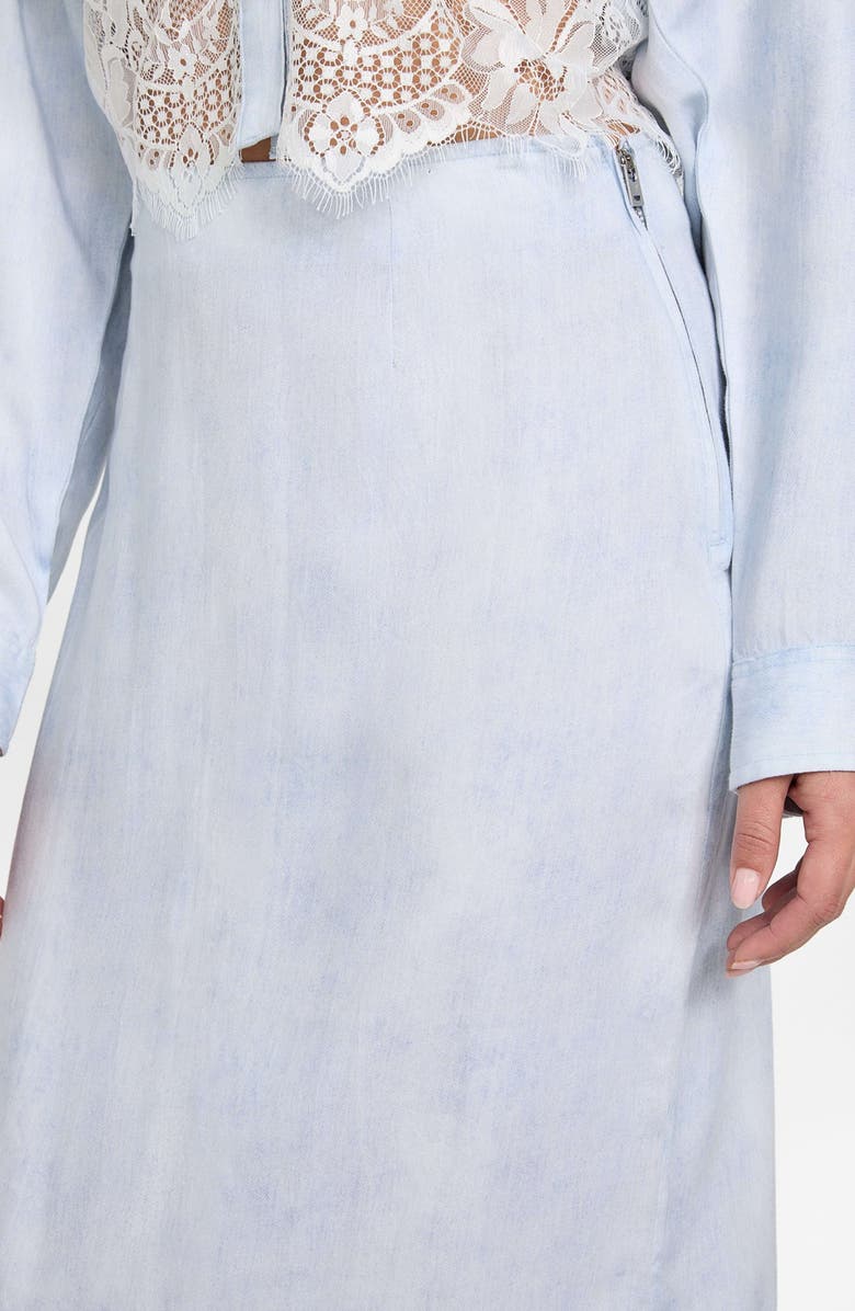 GUESS Lana Lace Trim Midi Skirt, Alternate, color, Nimbus Blue