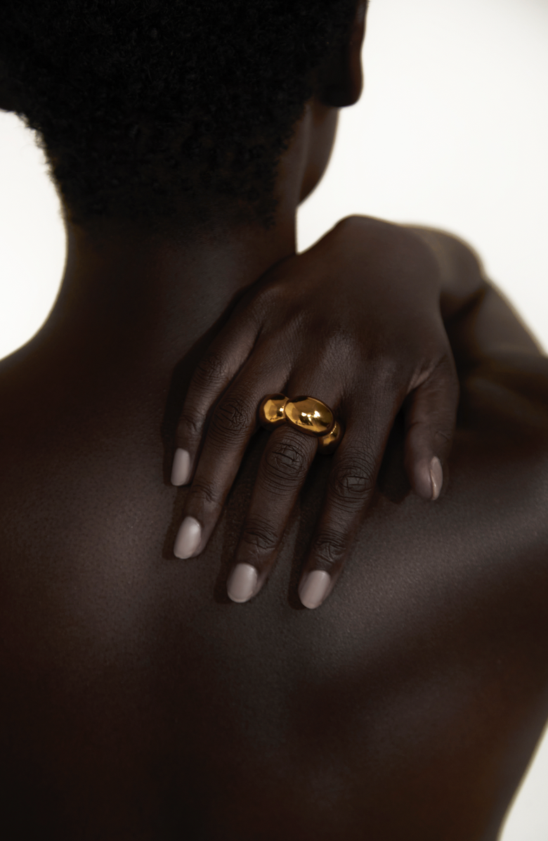 Kellery Dazzle Dream Gold Petal Ring, Alternate, color, Gold