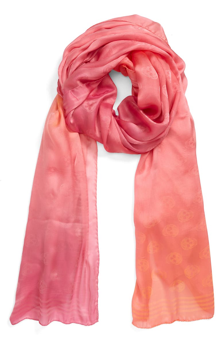McQueen Alexander McQueen Biker Gradient Silk Shawl, Main, color,