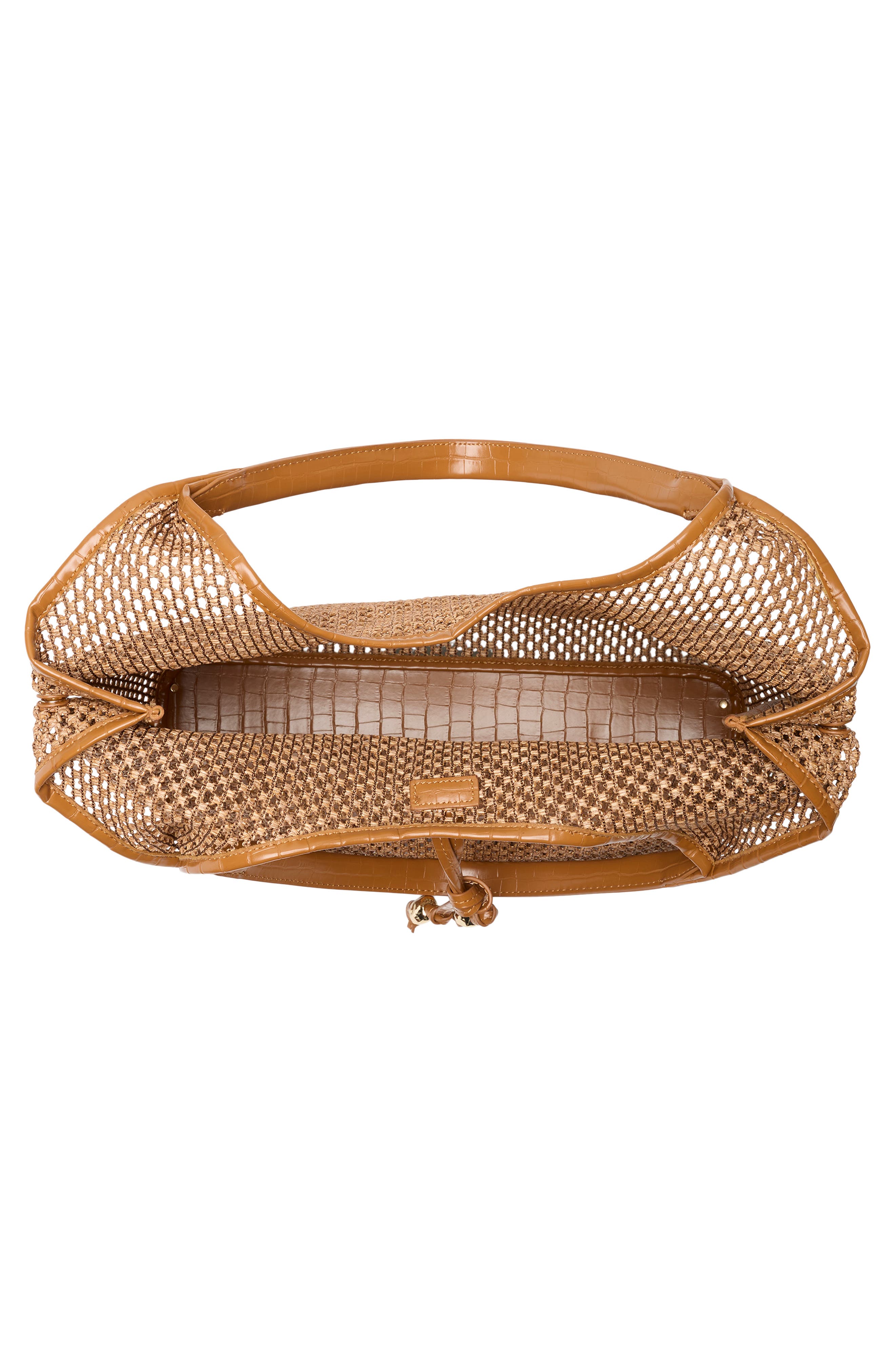 Steve Madden Sabrina Woven Tote with Shoulder Bag, Alternate, color, Ochre Straw