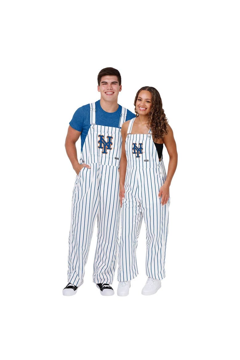 Men's FOCO  White New York Mets Pinstripe Bib Overalls, Alternate, color, White